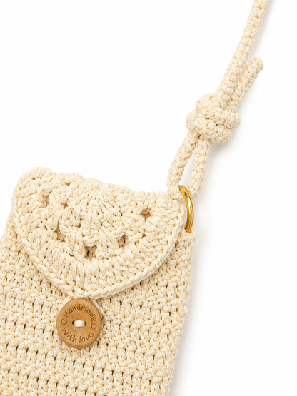 Cute Cherry Crochet Crossbody Bag for Women - Handmade Knit Mini Phone Purse