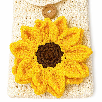 Personalized Sunflower Crochet Phone Crossbody Bag