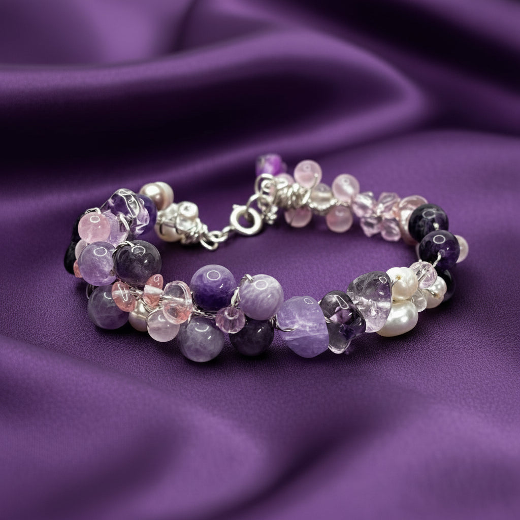 Bracelet Designed With Raw Quartz