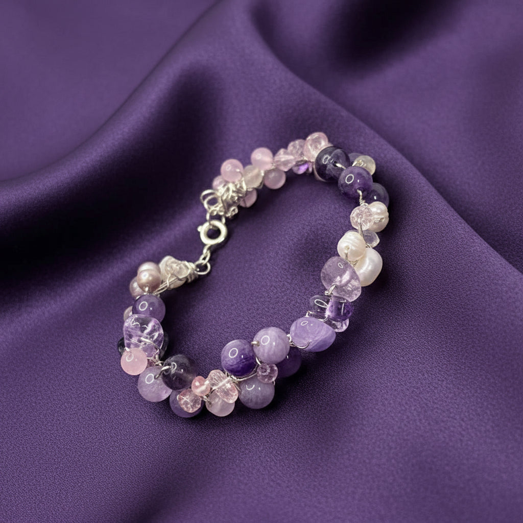 Bracelet Designed With Raw Quartz