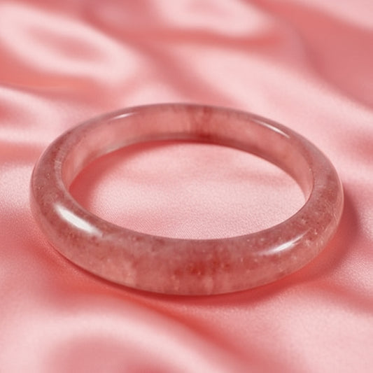 Natural Strawberry Quartz Bangle Bracelet