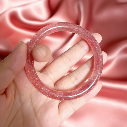 Natural Strawberry Quartz Bangle Bracelet