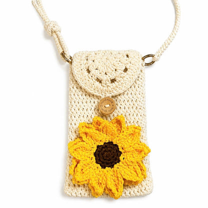 Personalized Sunflower Crochet Phone Crossbody Bag