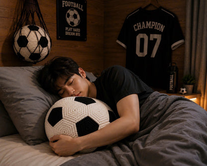 Personalized Crochet Soccer Ball Pillow