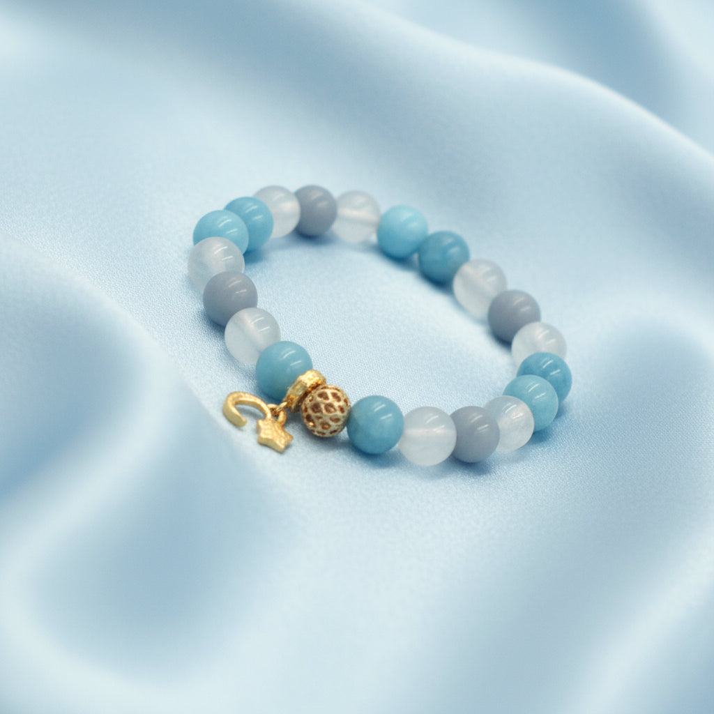 Moonstone Blue Agate Angelite Bracelet