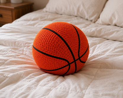 Handmade Crochet Basketball Pillow – Personalized Name