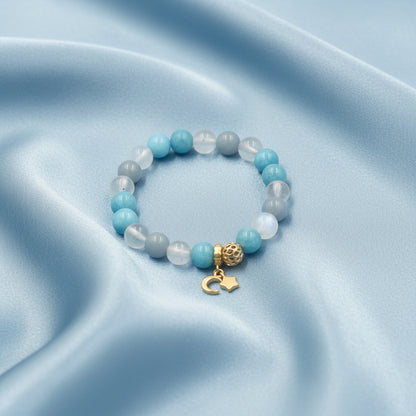 Moonstone Blue Agate Angelite Bracelet