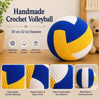 Handmade Crochet Volleyball – Personalized Plush Volleyball