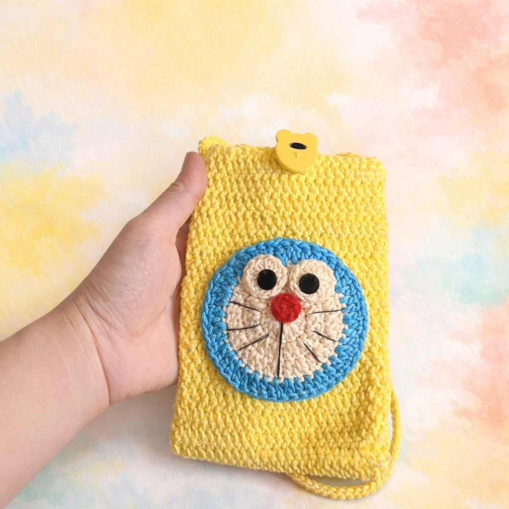 Crochet Cute Cartoon Cat Phone Bag