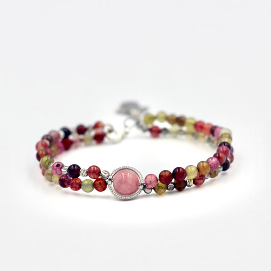 multi-color tourmaline bead bracelet