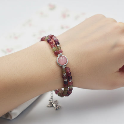 multi-color tourmaline bead bracelet
