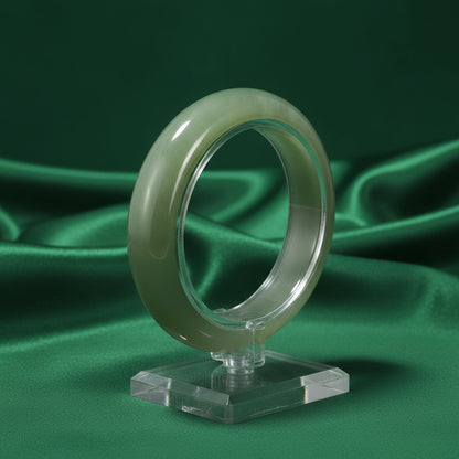 Rock-Embracing Jade Bracelet | Xiuyan Jade Bangle | Natural Green Jade Bangle Bracelet