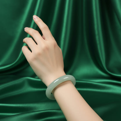 Rock-Embracing Jade Bracelet | Xiuyan Jade Bangle | Natural Green Jade Bangle Bracelet