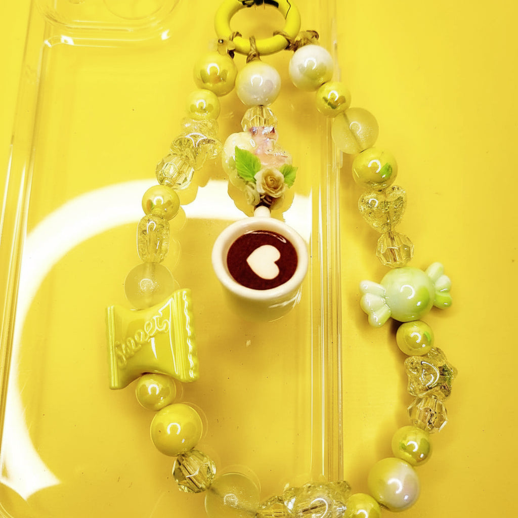 Phone keychain With Case, Yellow Phone Keychain, Cute Cat Keychain