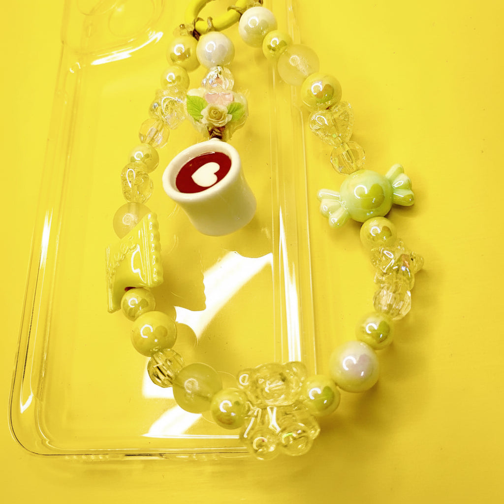 Phone keychain With Case, Yellow Phone Keychain, Cute Cat Keychain