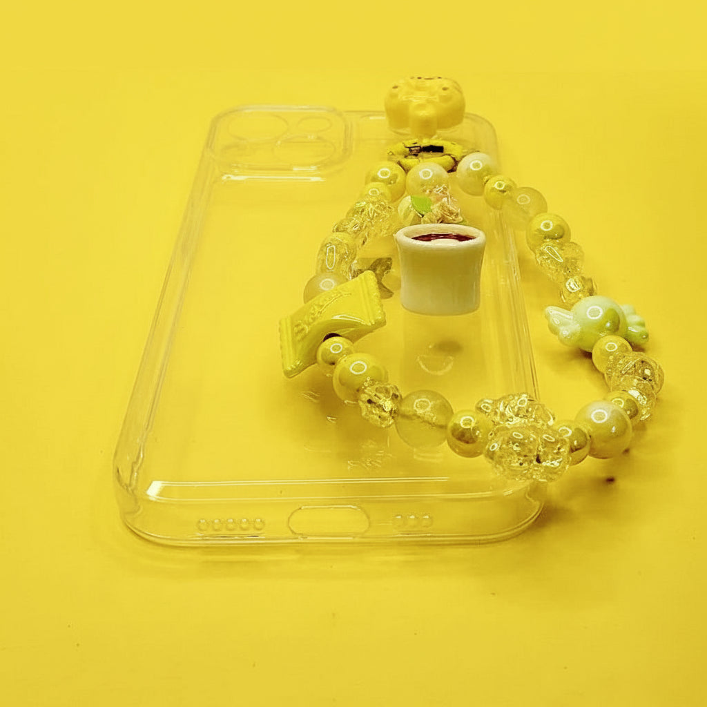 Phone keychain With Case, Yellow Phone Keychain, Cute Cat Keychain