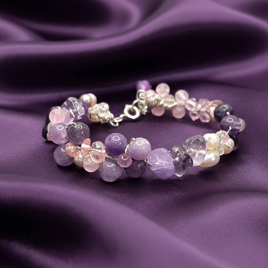 Bracelet Designed With Raw Quartz